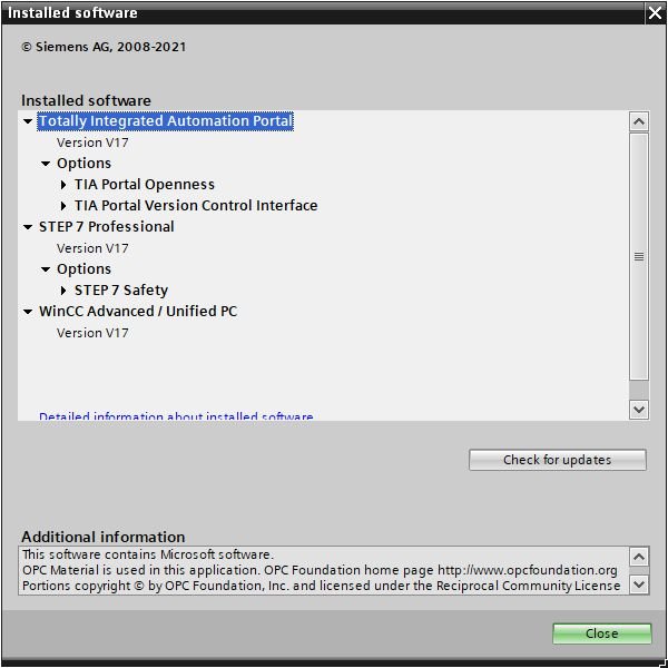 Siemens Simatic TIA Portal v17 Siemens Simatic TIA Portal v17