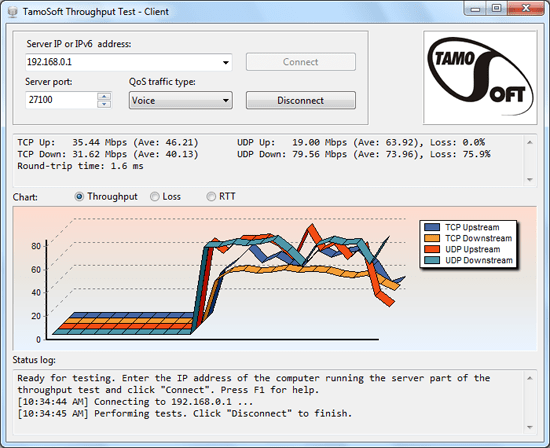 TamoSoft Throughput Test 1.0.35 TamoSoft Throughput Test 1.0.35