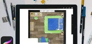 Interior Sketch: Drawing A Floor Plan Illustration in Procreate Interior Sketch: Drawing A Floor Plan Illustration in Procreate