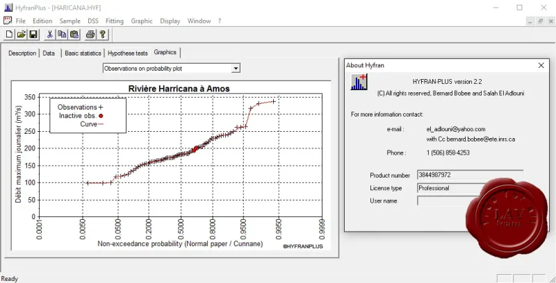 INRS-ETE Hyfran Plus v2.2 INRS-ETE Hyfran Plus v2.2