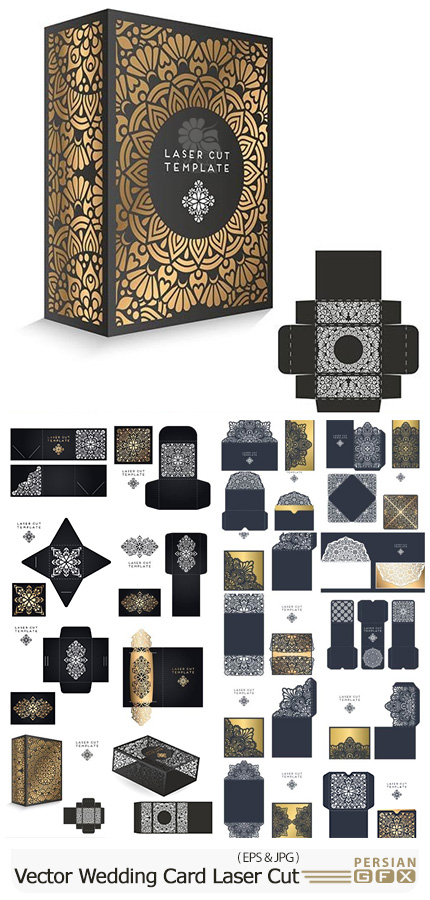 Vector Wedding Card Laser Cut Template