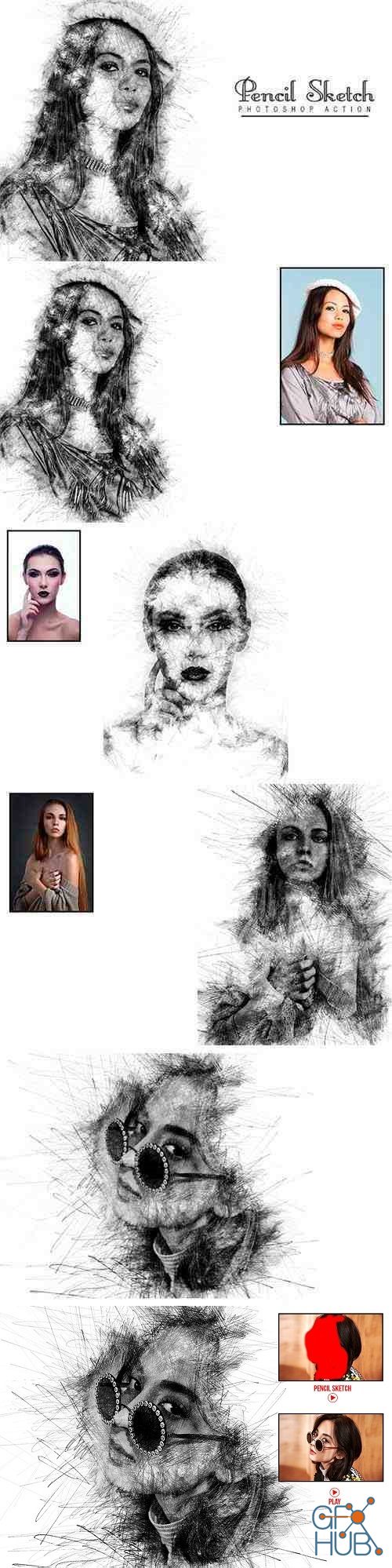 Pencil Sketch Photoshop Action 3557576 Pencil Sketch Photoshop Action 3557576
