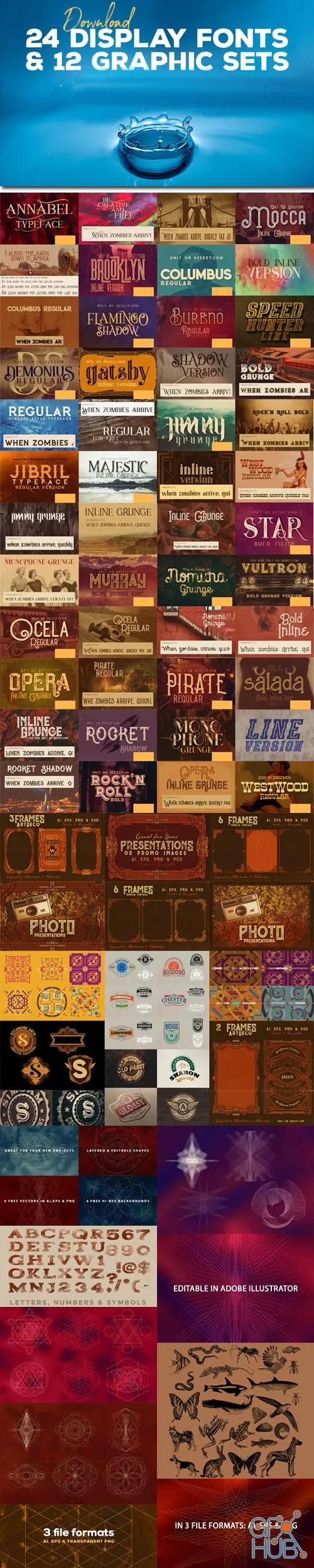Awesome Bundle : 24 Creative Display Fonts !