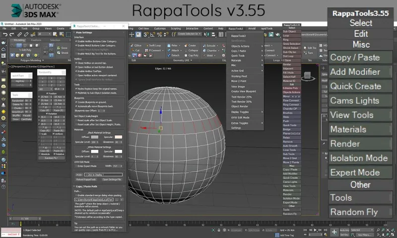 RappaTools v3.55 3ds Max Advanced ToolBox MaxScript RappaTools v3.55 3ds Max Advanced ToolBox MaxScript
