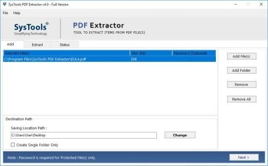 SysTools PDF Extractor 4.0 SysTools PDF Extractor 4.0