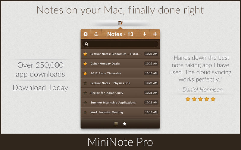 MiniNote Pro 5.7 MacOSX MiniNote Pro 5.7 MacOSX