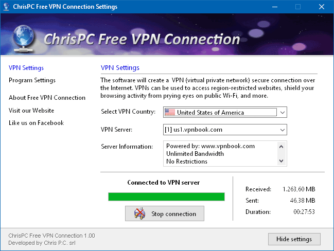 ChrisPC Free VPN Connection 2.10.10 ChrisPC Free VPN Connection 2.10.10