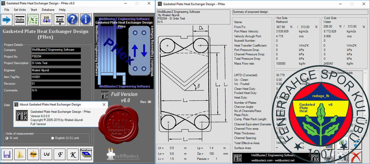 WeBBusterZ Engineering Software Gasketed Plate Heat Exchanger Design v6.0 WeBBusterZ Engineering Software Gasketed Plate Heat Exchanger Design v6.0