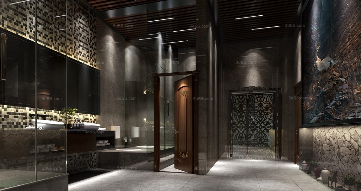 Toilet & Bathroom Model 005-A Modern Style 3d66 2017 Toilet & Bathroom Model 005-A Modern Style 3d66 2017