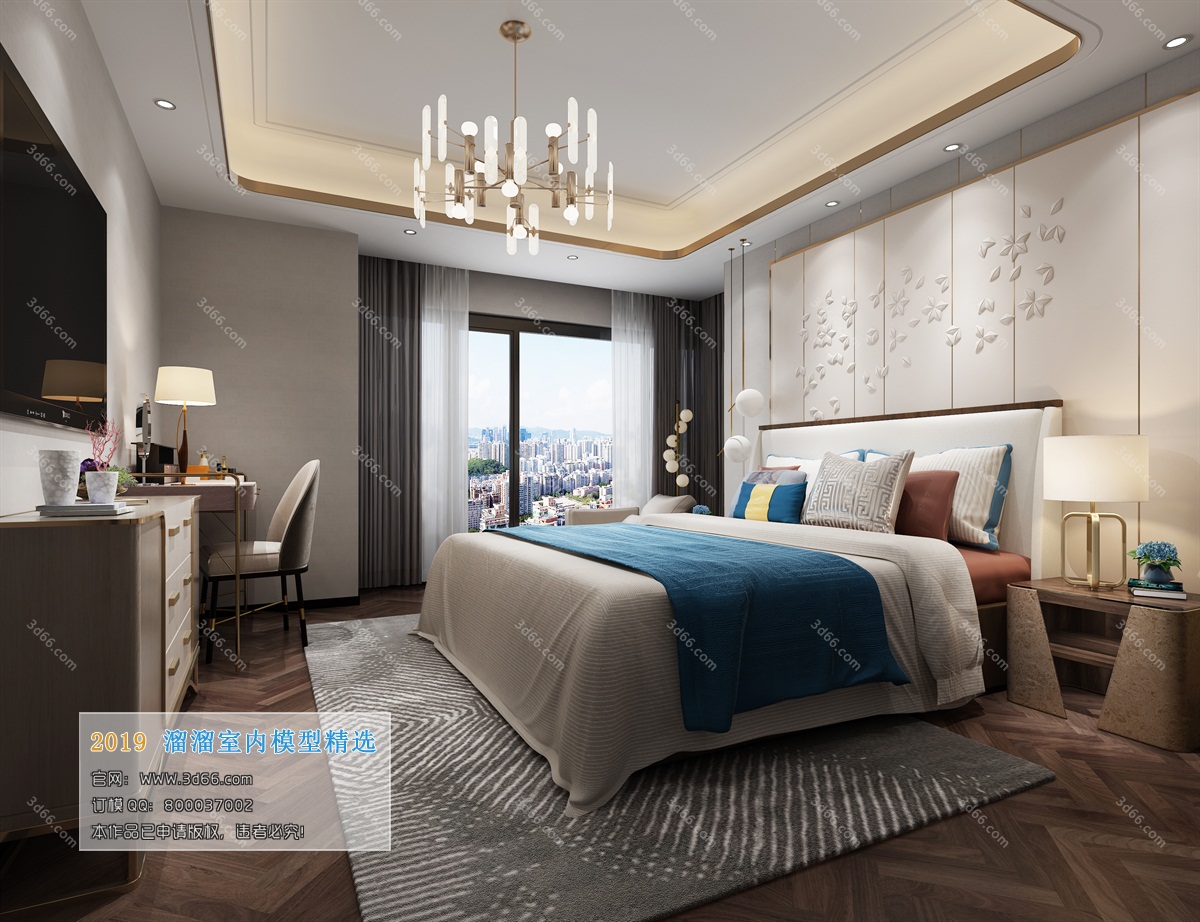 Bedroom 3D model A003 style 063 modern style 3D66-2019 Bedroom 3D model A003 style 063 modern style 3D66-2019