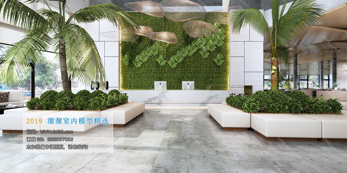 Lobby Reception 3D model A007 style 021 3D66-2019 Lobby Reception 3D model A007 style 021 3D66-2019
