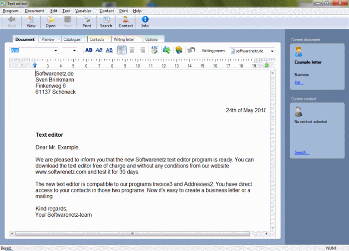 Softwarenetz Text editor Softwarenetz Text editor