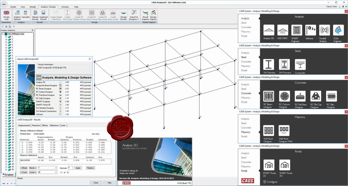 CADS 2018.1 Analysis-Modelling-Design Suite CADS 2018.1 Analysis-Modelling-Design Suite