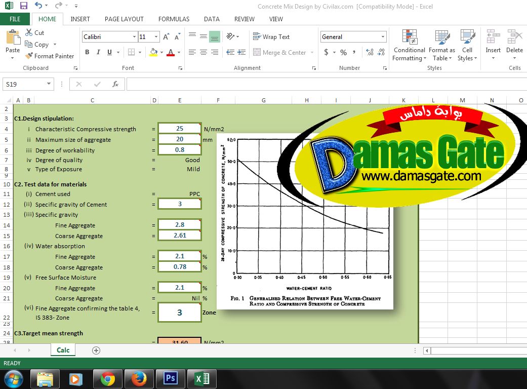 Concrete Mix Design Spreadsheet